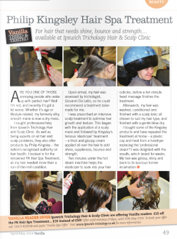 Hair Spa Treatment – Vanilla Magazine
